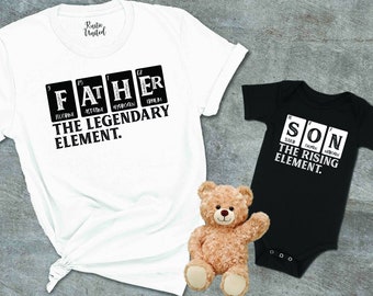Father And Son Matching Shirts, Father And Son Periodic Table Shirt, Cute Father And Son Elements Shirt, Father And Son Funny Science Shirt