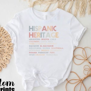 Hispanic Heritage Month Shirt, Latin American Countries Names Tshirt, National Hispanic Festival Gift Shirt, Latino Power Celebrating Tee