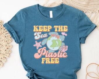 Keep The Sea Plastic Free Shirt,Save The Ocean T-shirt,Sea Turtles Protection Tee,Environmental Activist Gift,Clean Ocean Shirt,Sea Life Tee