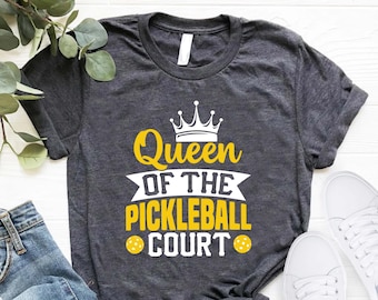 Pickleball Shirt, Queen Of The Pickleball Court Tee, Pickleball Player Gift, Pickleball Coach Shirt, Women Pickleball Performance T-shirt