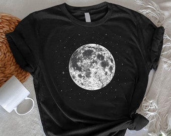 Moon Shirt, Full Moon Tee, Moonlight Tshirt, Moon Lover Gift, Night Sky Shirt, Celestial Moon Gift, Astronomy Tshirt, Boho Mystical Moon Tee