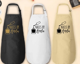 Custom Nail Technician Apron, Personalized New Nail Artist Apron, Beauty Salon Apron, Nail Tech Apron Gift, Nail Stylist Gift For Christmas