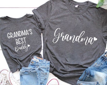 Grandma And Me Matching Shirts, Grandma's Best Buddy Shirt,Grandmother Grandchild Matching Tee,Mothers Day Grandma Gift Tee,Grandparent Gift