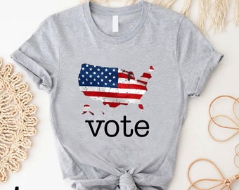 Patriotic Vote Tshirt, USA Voting Tee, American Flag Voter Gift Shirt, Civil Rights Shirt,Election Day Outfit,Presidential Election 2024 Tee