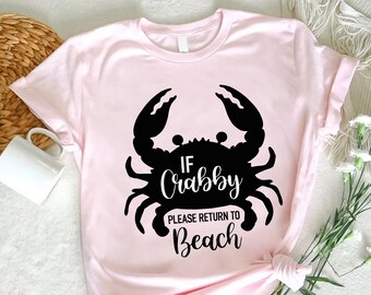 Crab Graphic T-Shirt, Crabby Beach Trip Shirt