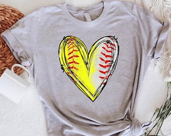 Softball Heart Shirt, Baseball Heart Shirt, Softball Lover Shirt, Baseball Lover Shirt,Baseball Player Team, Softball Player Team,Sports Tee