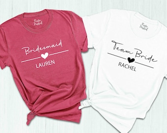Personalized Bachelorette Party T-Shirts, Bridal Team, Bridesmaid Gift