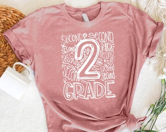 2nd Grade Graphic Shirt, Typography Shirt, Second Grade Gift, 2nd Grade Teacher Shirt, Teacher Team, Grade Teacher Gift, Teacher Graphic Tee