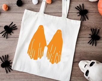 Halloween Candy Bag, Ghosts Tote Bag, Spooky Season Book Bag, Halloween Season Bag, Spooky Vibes Reusable Tote Bag, Ghost Couples Gift Bag