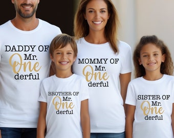 1st Birthday Family Matching Shirt,Boys First Birthday Party Outfit,Custom Family Outfits,Birthday Boy Gift,First Birthday Shirts For Family