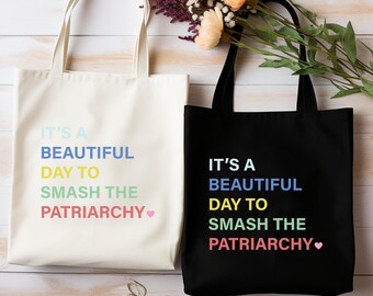 Smash The Patriarchy Tote Bag, Feminist Tote Bag, Patriarchy Smashing Bag, Womens Empowerment Bag, Feminist Activist Gift, Equal Rights Tote