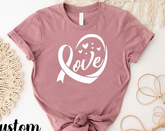 White Ribbon Love Tshirt, Lung Cancer Awareness Shirt, Inspirational Cancer Shirt, Lung Cancer Warrior Gift Shirt, Support Lung Cancer Shirt