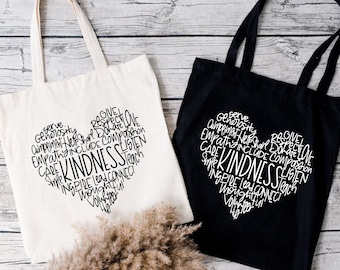 Kindness Tote Bag, Teachers Eco Friendly Tote Bag, Motivational Summer Bags, Be Kind Reusable Bag, Inspirational Librarian Bag, Activist Bag