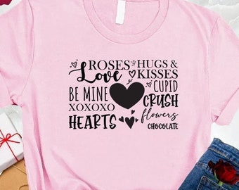 Love Shirt, Valentines Day Gift, Heart Shirt, Hugs And Kisses Shirt, Cupid Shirt, XOXO Shirt, Be Mine Shirt,Valentine Vibes,Valentines Shirt