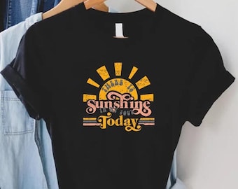 Retro Sunshine Graphic Tee, Positive Vibes Summer Shirt