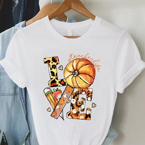 Teacher Life Shirt, Love Teacher Shirt, Teachers Thanksgiving Shirt, Thankful Gift For Teacher, Love Pumpkin Teacher Shirt, Fall Teacher Tee