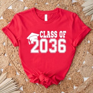 Class Of 2036 Shirt, 2036 Graduation Tee, Kindergarten Grad Shirt, Senior Class 2036 Tshirt, Kids Graduation Gift, School Memory Gift Shirt