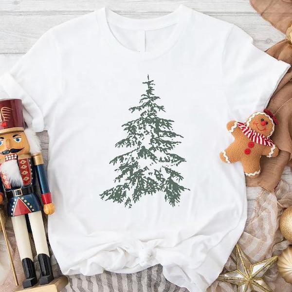 Christmas Tree Shirt, Xmas Winter Shirt, Christmas Party Shirt, Christmas Gift, White Tree Christmas Shirt, Christmas Snow Shirt,Holiday Tee