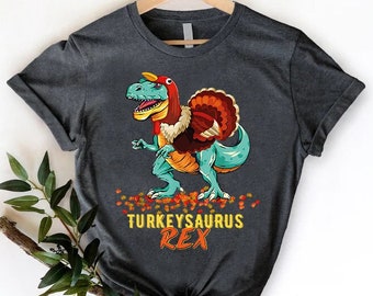 Turkeysaurus Shirt, Thanksgiving Kids Shirt, Thanksgiving Shirt For Dinosaur Lover, Thanksgiving Gift For Boys, Turkeysaurus Rex Shirt Gift