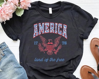 America Shirt, Land Of The Free Shirt, America 1776 Shirt, Eagle Shirt, Fourth Of July Shirt, American Flag Shirt,Gift For American