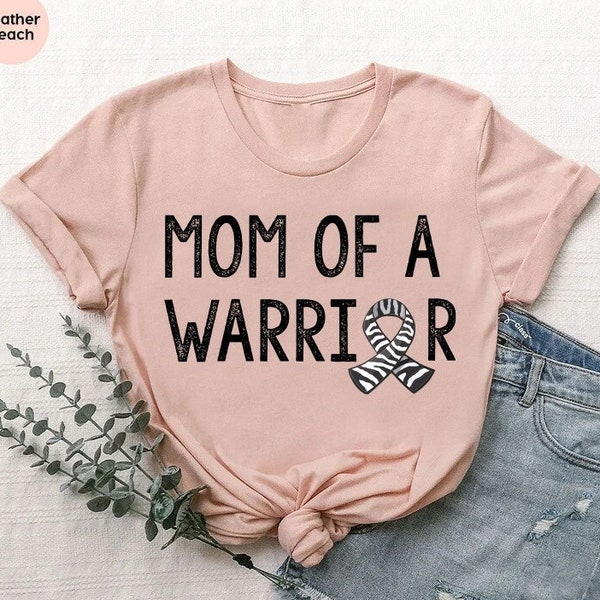 Rare Disease Awareness Shirt, Mom Of Warrior Tshirt, Chronic Illnesses Warrior Shirt, Mother Of Warrior Gift, Zebra Ribbon Rare Disease Gift