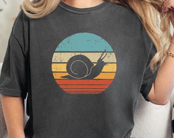 Comfort Colors Retro Snail T-Shirt, Nature Lover Gift