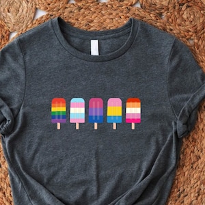 LGBTQ Pride Popsicles T-Shirt, Rainbow Ice Cream Tee