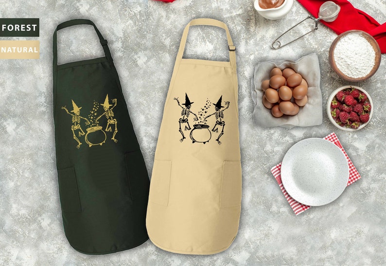 a pair of aprons sitting on top of a table