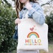 Hello Kindergarten Tote Bag,rainbow School Book Bag,1st Day of School ...