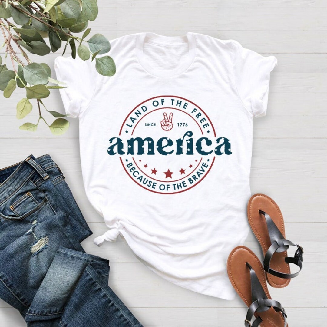 America Tshirt, Land of Free Because of the Brave Shirt, Memorial Day ...