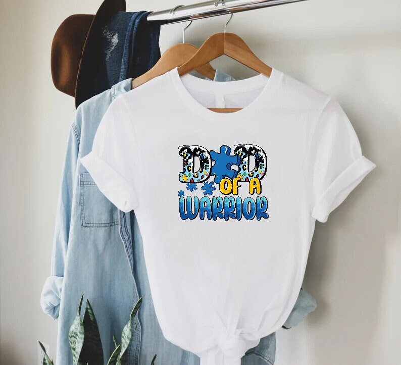 Dad Of A Warrior Shirt, Autism Awareness Shirt, Autism Dad Shirt, Autism Puzzle Piece Shirt, Dad Of An Autism Shirt, Gift For Father,Dad Tee