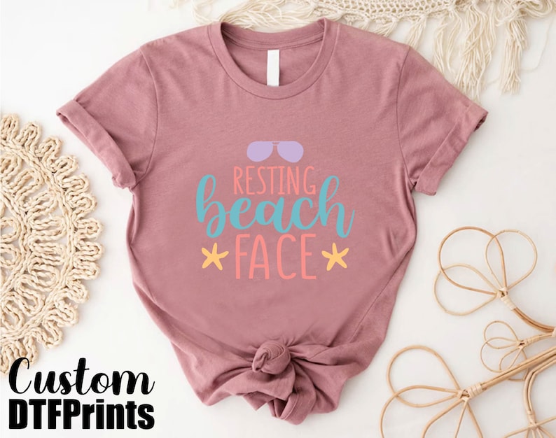 a t - shirt with the words resting beach face on it