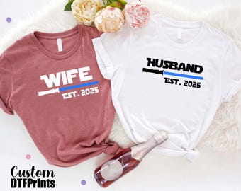Star Wars Couples Shirt, Star Wars Husband And Wife Shirt, Star Wars Est Shirt,Star Wars Anniversary Shirts,Star Wars Gift Shirt For Couples