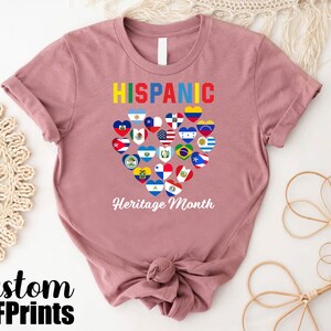 a t - shirt with the words hispanic heritage month on it