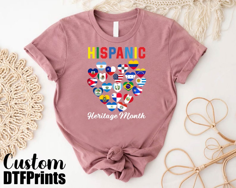 a t - shirt with the words hispanic heritage month on it