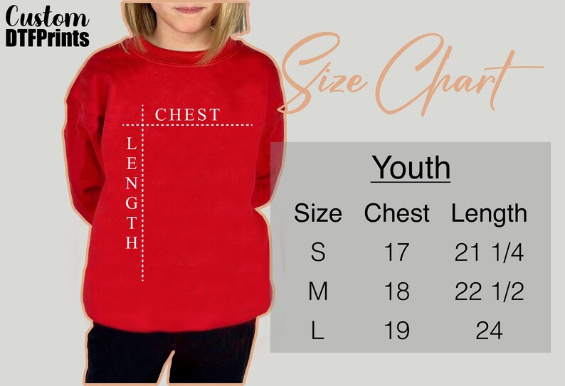 a woman wearing a red shirt with a height chart on it