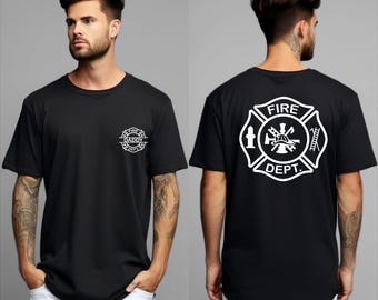 Custom Name Fire Department T-shirt,Personalized Firefighter Dad Shirt,Fireman Tee,Retired Fireman Gift,Father Day Gift,Fire Dept Logo Shirt