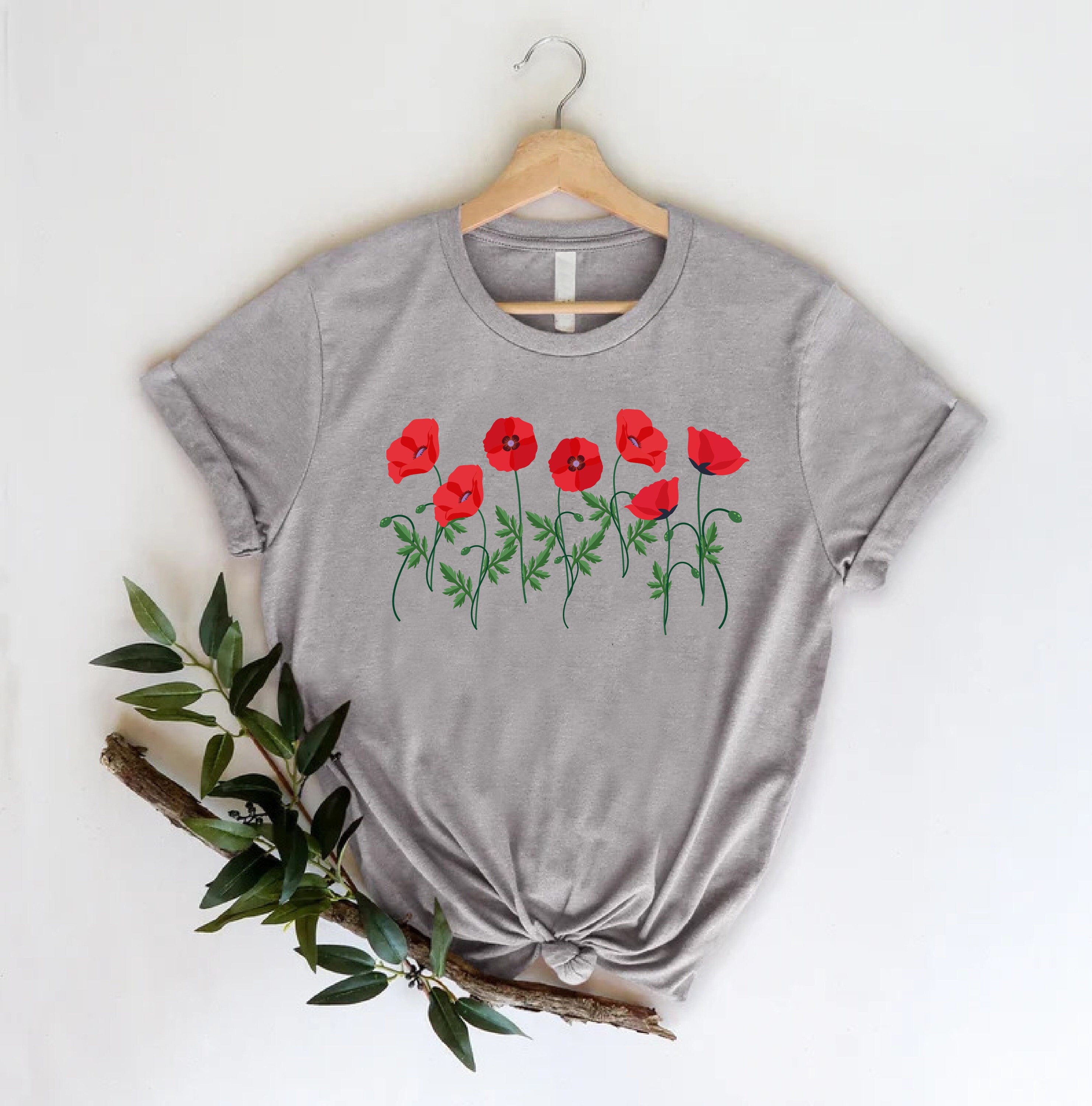 Poppy Flower Shirt - Etsy