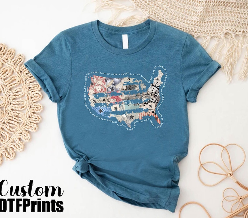 a t - shirt with a map of the united states on it