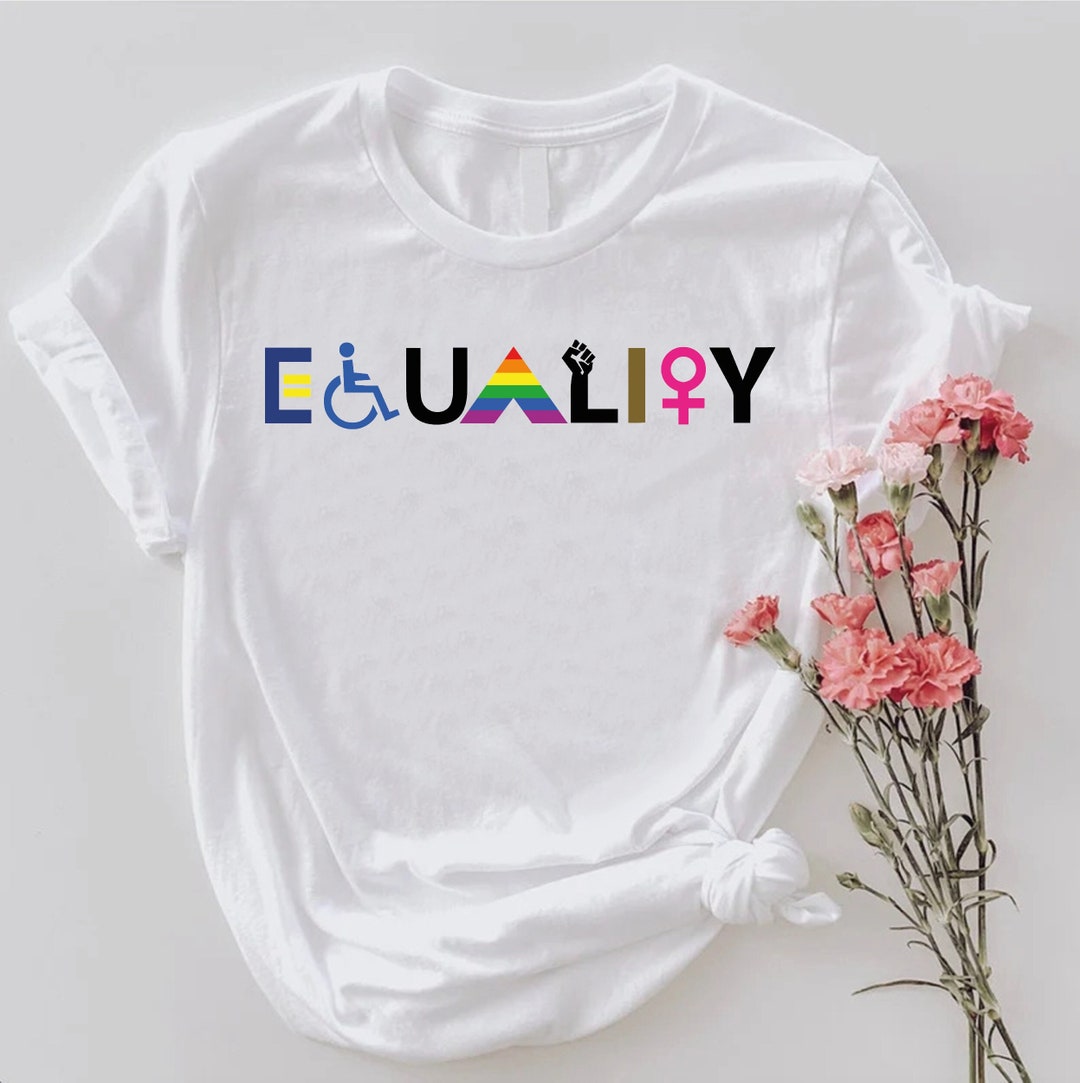 Equality Shirt, LGBTQ Rainbow Pride Shirt,racial Equality Tee,black ...