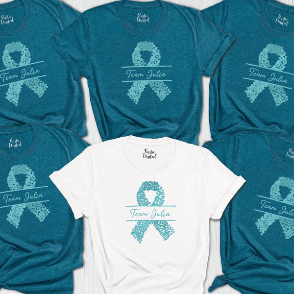 Personalized Team Cancer Shirt, Ovarian Cancer Support Team Shirt,Custom Cancer Awareness Shirt,Ovarian Cancer Tee,Custom Ovarian Cancer Tee