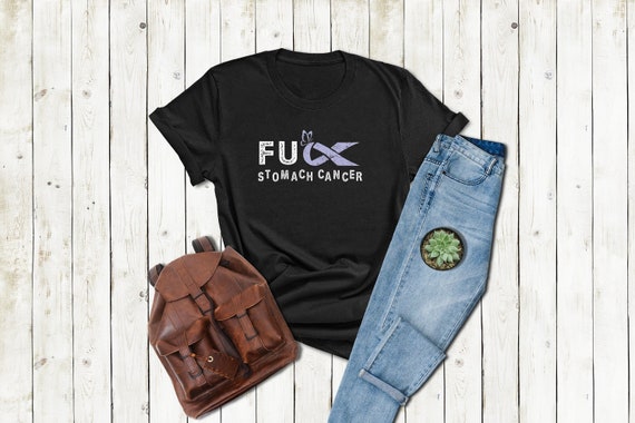 Fuck Stomach Cancer T-shirt, Stomach Cancer Warrior Shirt, Gastric Cancer Fighter Gift, Cancer Ribbon Shirt, Stomach Cancer Awareness Tee