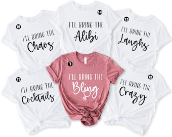 Custom Bachelorette T-Shirt,Matching Bridal Party Shirt,Wedding Party Group Shirts,Bride Team Shirt,Drinking Party Outfit,Bachelorette Gifts