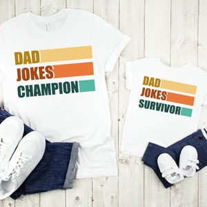 Dad Jokes Champion Shirt: Father&#39;s Day Matching Dad & Kid Tee