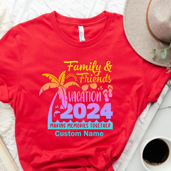 Family & Friends Vacation 2024 T-Shirt, Customize Family Vacation shirt, Family Matching shirts, Vacation 2024 shirt, Funny Family Beach Tee