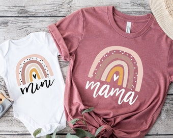 Mama Mini Matching Shirts, Rainbow Graphic Tee, Mother's Day Gift