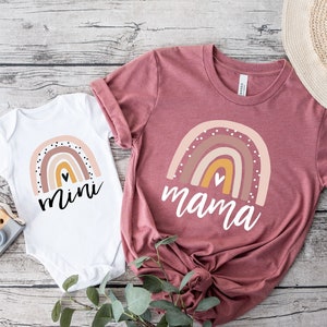 Mama Mini Matching Shirt, Mama Mini Shirt, Rainbow Mama Shirt, Rainbow Mini Shirt, Mama and Mimi Shirts,Mothers Day Gift,Mommy And Me Shirts