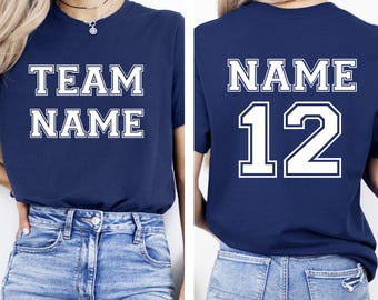 Custom Sports Shirt – Personalized Team Jersey Tee with Name & Number Front and Back