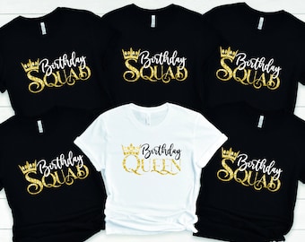 Birthday Queen T-Shirt: Gold Matching Party Tee