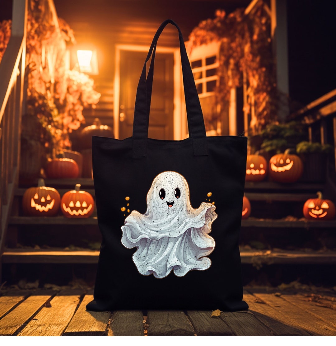 Halloween Ghost Tote Bag Cute Ghost Tote Bag Ghost Tote Bag - Etsy